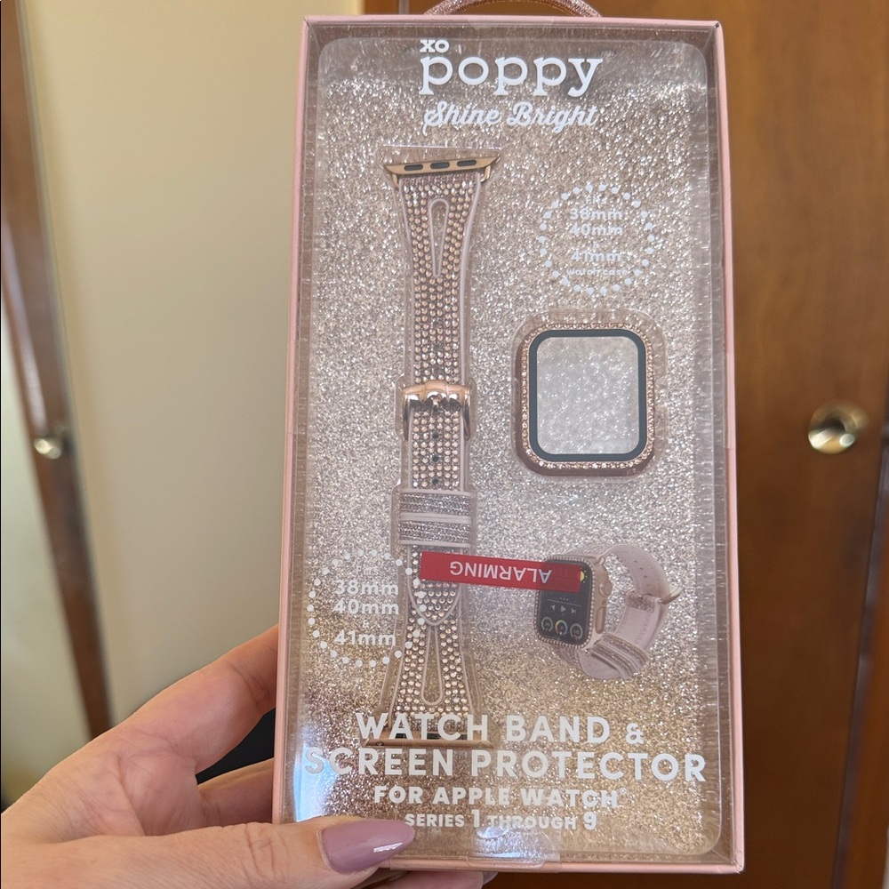 Poppy Shine Bright Gold Watch Band & Screen Protector